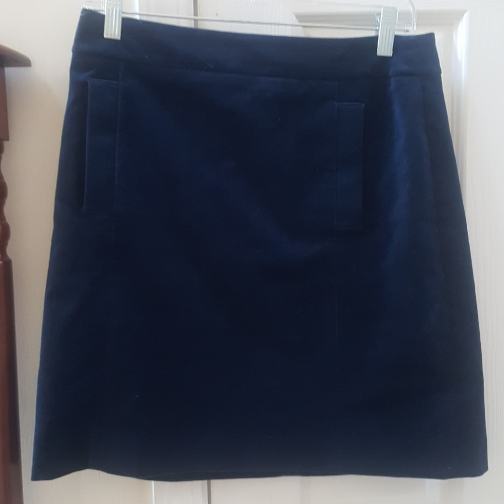 NWT 6p Ann Taylor Blue Velvet Aline Skirt